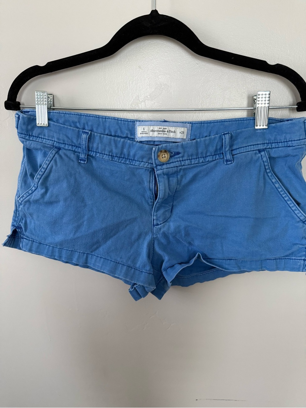 Abercrombie & Fitch Light Blue women's cotton short shorts